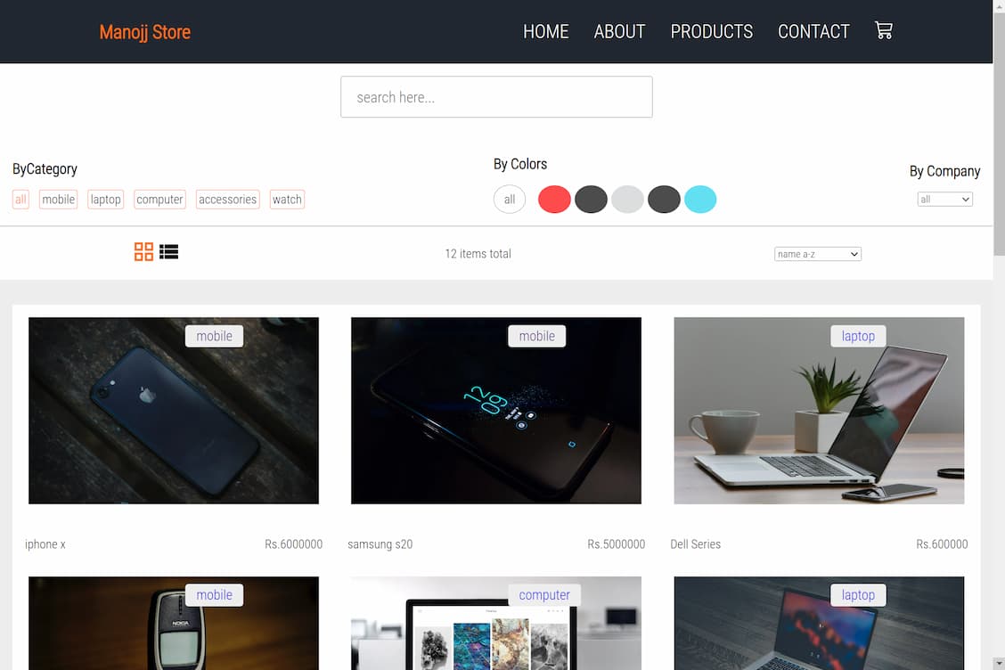 Ecommerce front-end